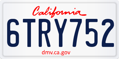 CA license plate 6TRY752