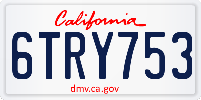 CA license plate 6TRY753