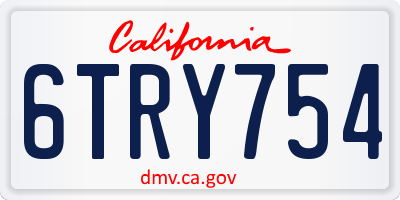 CA license plate 6TRY754