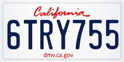 CA license plate 6TRY755