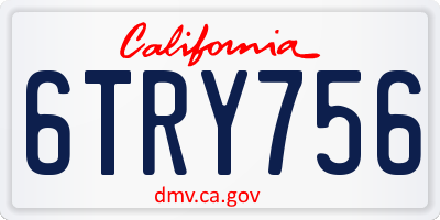 CA license plate 6TRY756