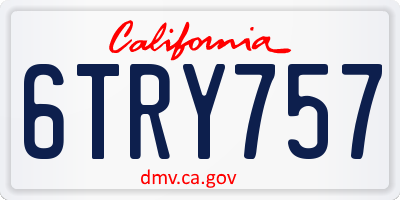 CA license plate 6TRY757