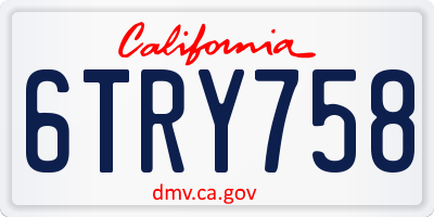 CA license plate 6TRY758