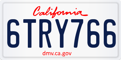 CA license plate 6TRY766