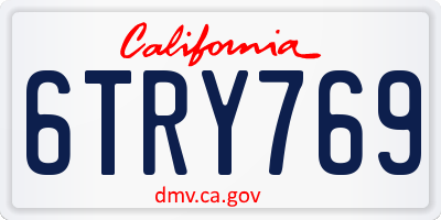 CA license plate 6TRY769