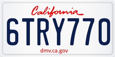 CA license plate 6TRY770