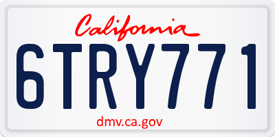 CA license plate 6TRY771