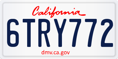 CA license plate 6TRY772