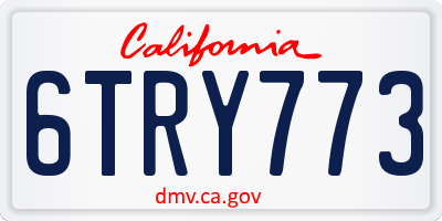 CA license plate 6TRY773