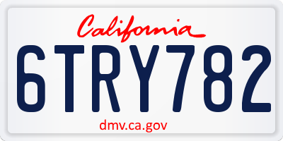 CA license plate 6TRY782