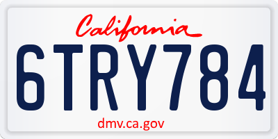 CA license plate 6TRY784