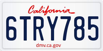 CA license plate 6TRY785