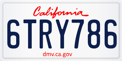 CA license plate 6TRY786