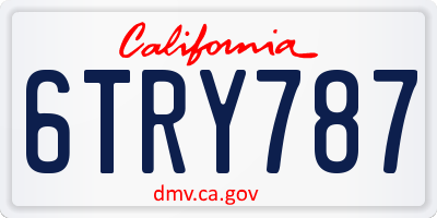 CA license plate 6TRY787
