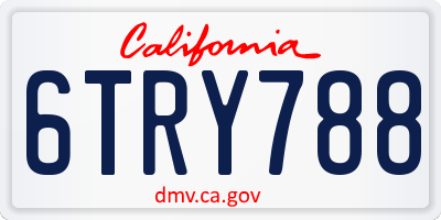 CA license plate 6TRY788