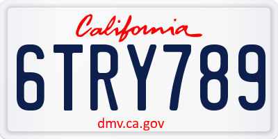 CA license plate 6TRY789