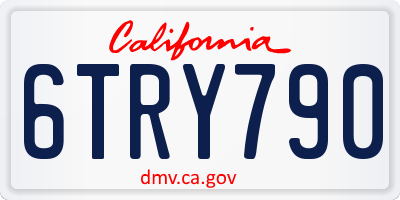 CA license plate 6TRY790