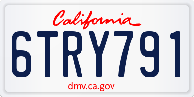 CA license plate 6TRY791