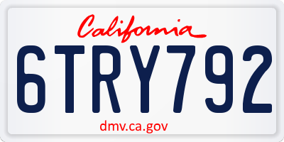 CA license plate 6TRY792