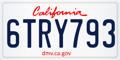CA license plate 6TRY793