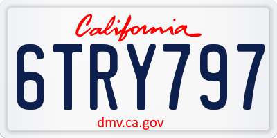 CA license plate 6TRY797