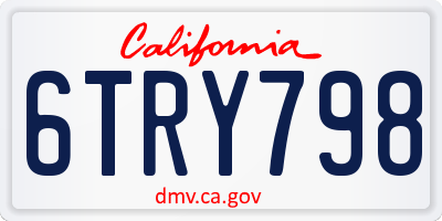 CA license plate 6TRY798