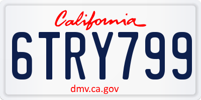 CA license plate 6TRY799