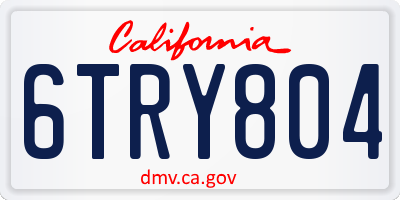CA license plate 6TRY804