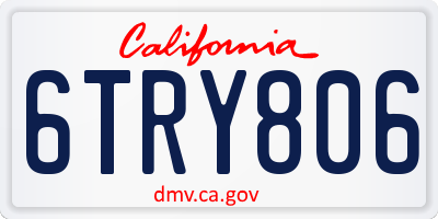 CA license plate 6TRY806
