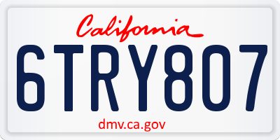CA license plate 6TRY807