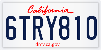 CA license plate 6TRY810