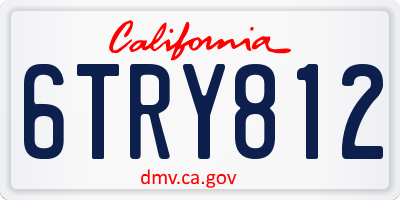 CA license plate 6TRY812