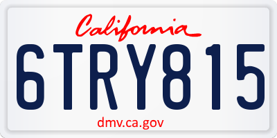 CA license plate 6TRY815