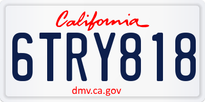 CA license plate 6TRY818