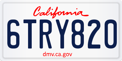 CA license plate 6TRY820