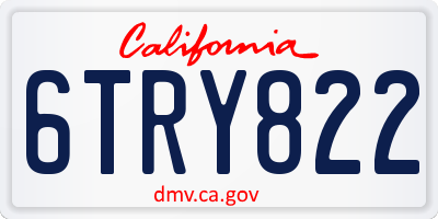 CA license plate 6TRY822