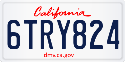 CA license plate 6TRY824