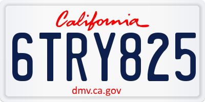 CA license plate 6TRY825