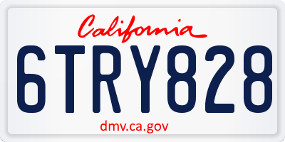 CA license plate 6TRY828