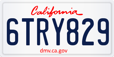 CA license plate 6TRY829