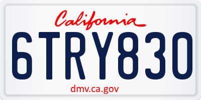 CA license plate 6TRY830