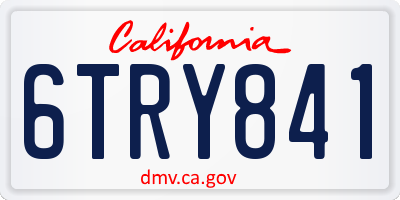 CA license plate 6TRY841