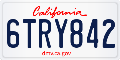 CA license plate 6TRY842