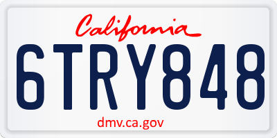 CA license plate 6TRY848