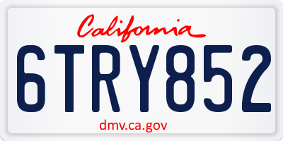 CA license plate 6TRY852