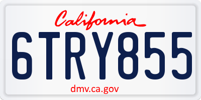 CA license plate 6TRY855