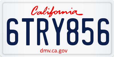 CA license plate 6TRY856