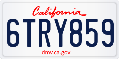 CA license plate 6TRY859