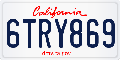 CA license plate 6TRY869