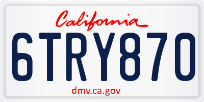 CA license plate 6TRY870